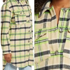 Plaid Women's Jacket in Green and Black